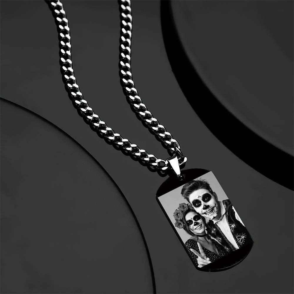 Collana Foto Personalizzata Con Parole Foto E Data Regalo Perfetto Per Halloween - soufeelit