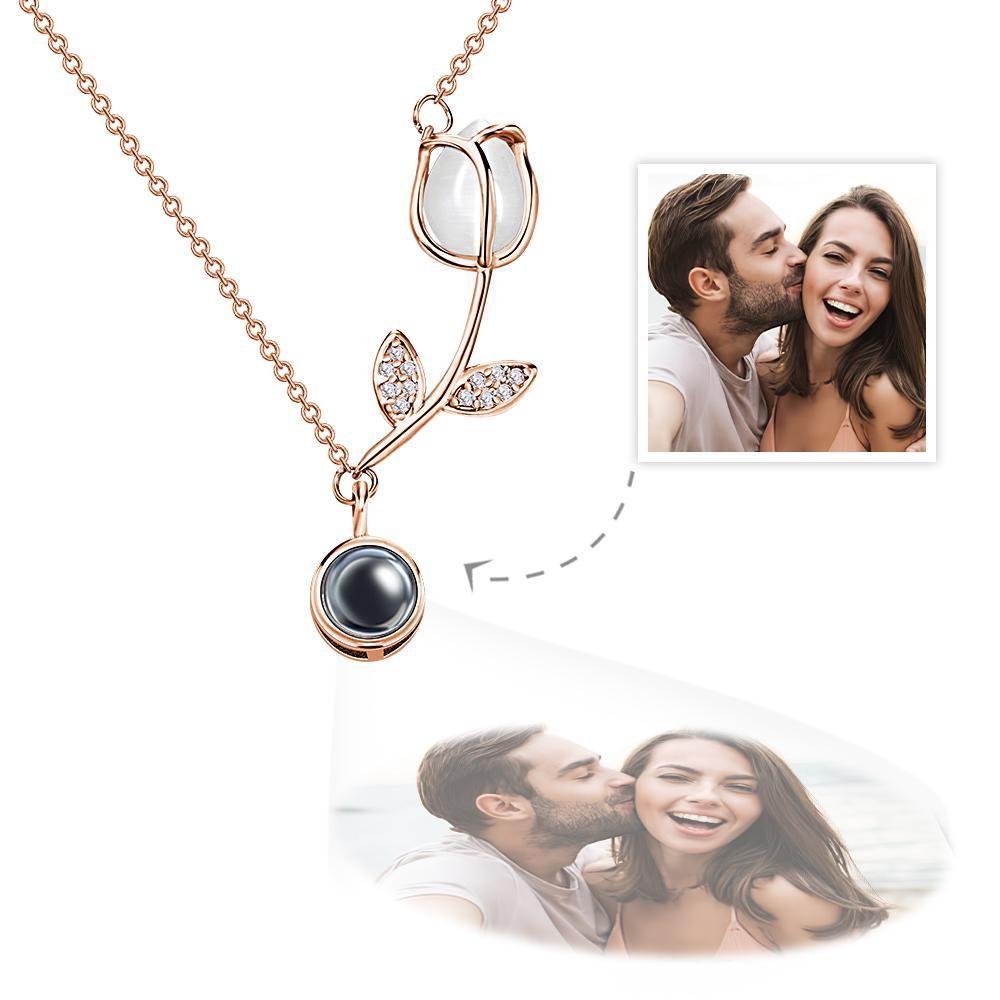 Collana Con Proiezione Di Foto Di Tulipani Regalo Di Gioielli Con Ciondolo A Forma Di Fiore Elegante Personalizzato Per Lei - soufeelit