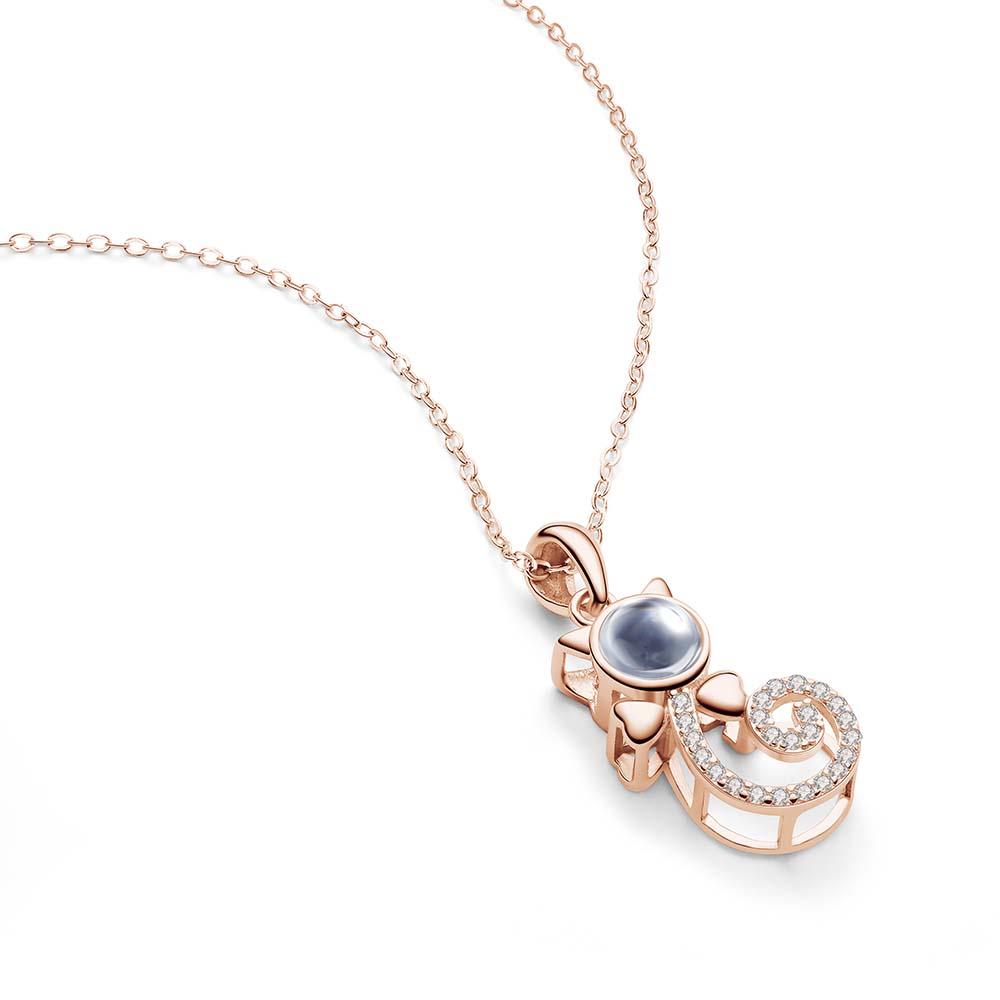 Proiezione Collana Foto Gatto, Collana Fidanzata Personalizzata, Proiezione Foto Clavicola - soufeelit