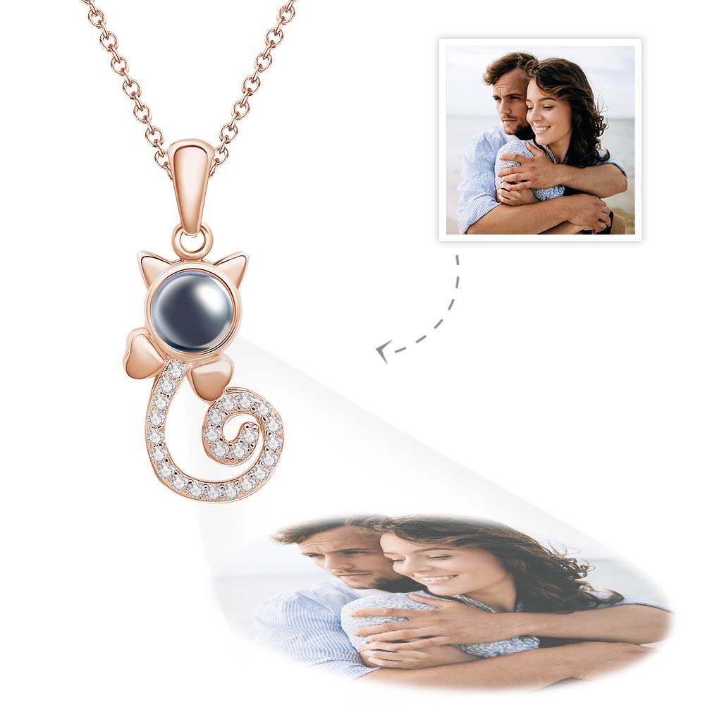 Proiezione Collana Foto Gatto, Collana Fidanzata Personalizzata, Proiezione Foto Clavicola - soufeelit