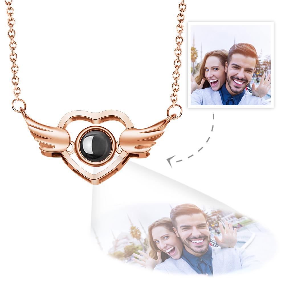 Collana Con Proiezione Personalizzata Foto Love Wings Regali Commemorativi - soufeelit