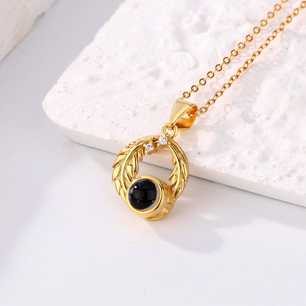 Collana Con Proiezione Personalizzata Foglie Collana Con Foto Regalo Per Coppie - soufeelit