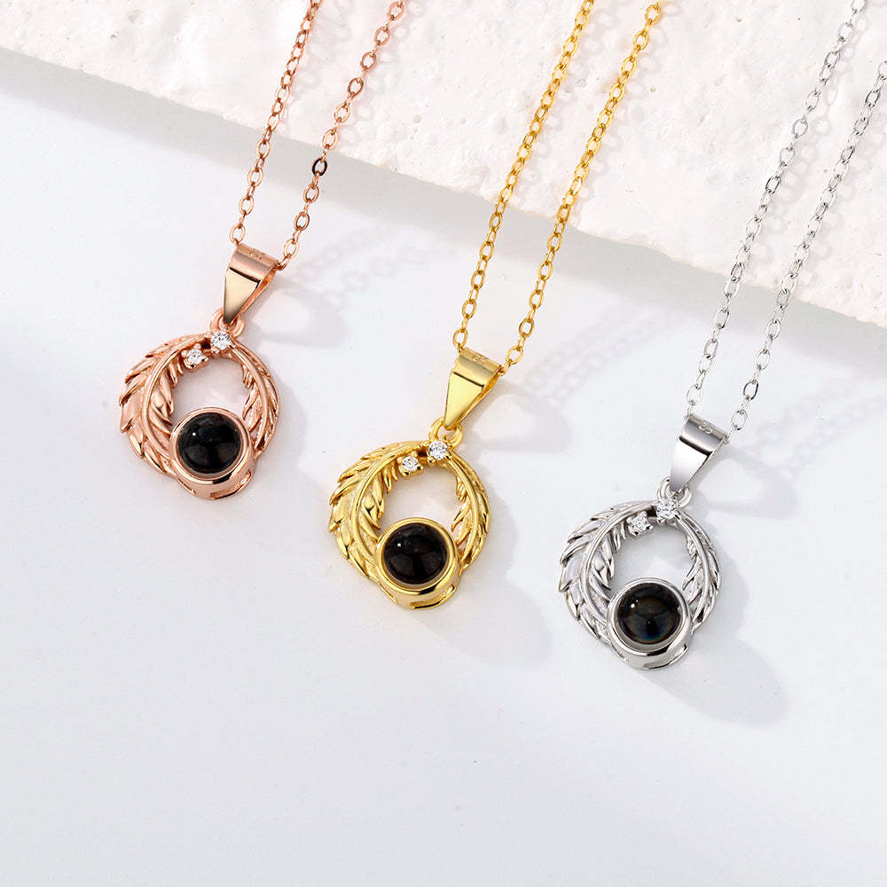 Collana Con Proiezione Personalizzata Foglie Collana Con Foto Regalo Per Coppie - soufeelit