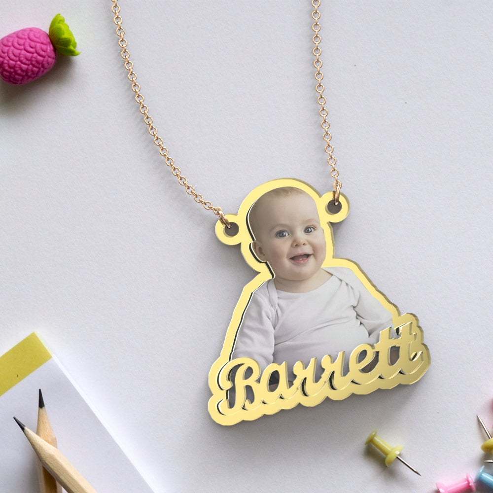 Collana In Oro Con Foto Personalizzata Squisita Collana Per Bambini Personalizzata Regalo Per Il Bambino - soufeelit