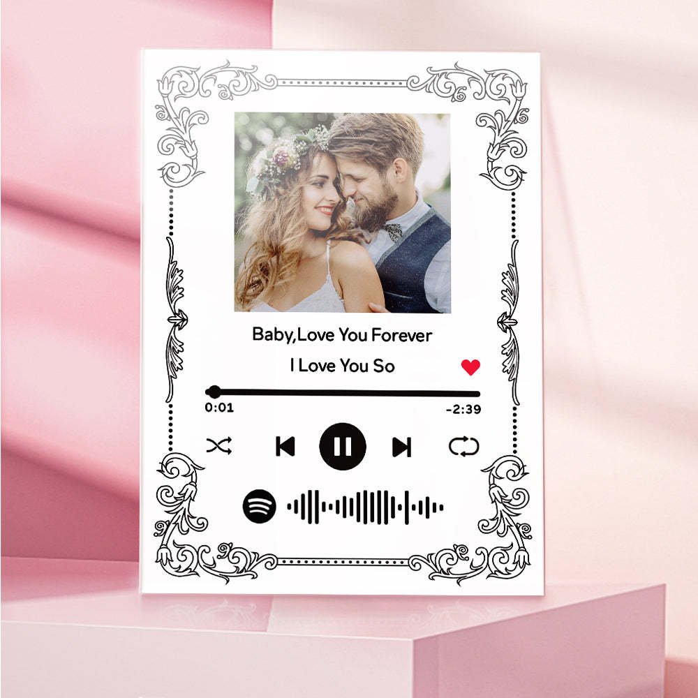 Regalo Personalizzato Per Foto Di Coppia Con Portachiavi Con Codice Spotify In Acrilico - soufeelit