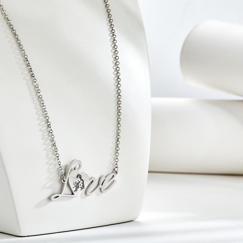 Collana Con Foto Personalizzata Gioielli Con Cuore D'amore Per I Tuoi Cari - soufeelit