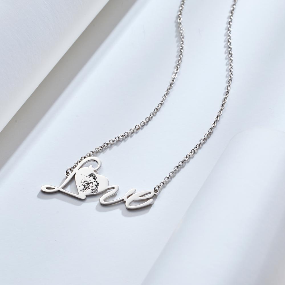 Collana Con Foto Personalizzata Gioielli Con Cuore D'amore Per I Tuoi Cari - soufeelit