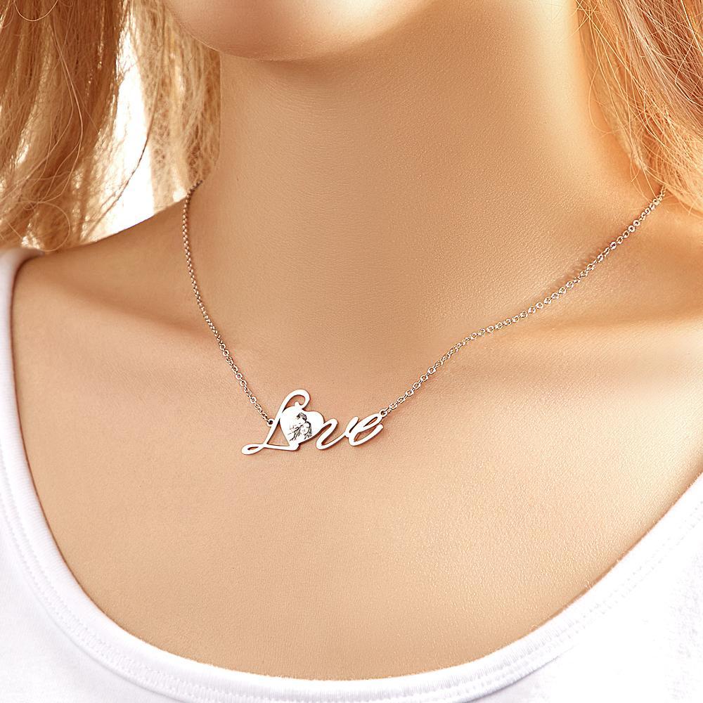 Collana Con Foto Personalizzata Gioielli Con Cuore D'amore Per I Tuoi Cari - soufeelit