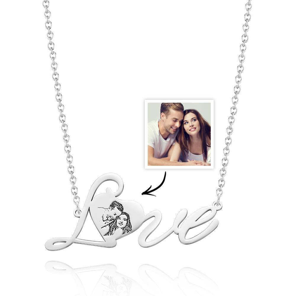 Collana Con Foto Personalizzata Gioielli Con Cuore D'amore Per I Tuoi Cari - soufeelit