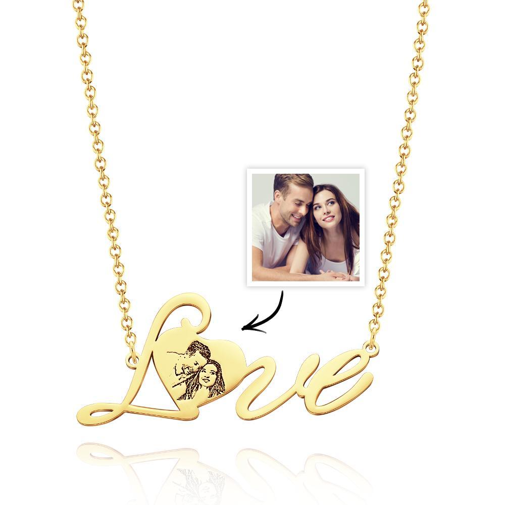 Collana Con Foto Personalizzata Gioielli Con Cuore D'amore Per I Tuoi Cari - soufeelit