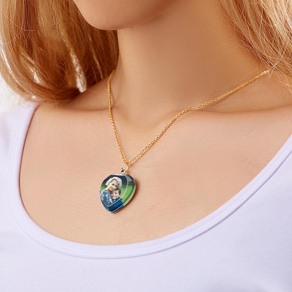 Foto Personalizzata Collana Di Cristallo A Forma Di Cuore Ciondolo Personalizzato Regali Per La Festa Della Mamma - soufeelit