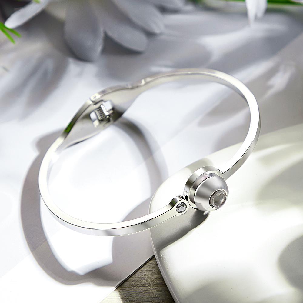 Braccialetto Personalizzato Con Strass Bianchi Per Proiezione Di Foto Regali Personalizzati Per Braccialetti Regolabili Per Lei - soufeelit