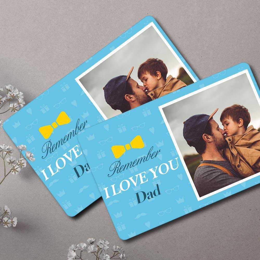 Biglietto Con Inserto Portafoto Personalizzato Love You Dad Card - soufeelit