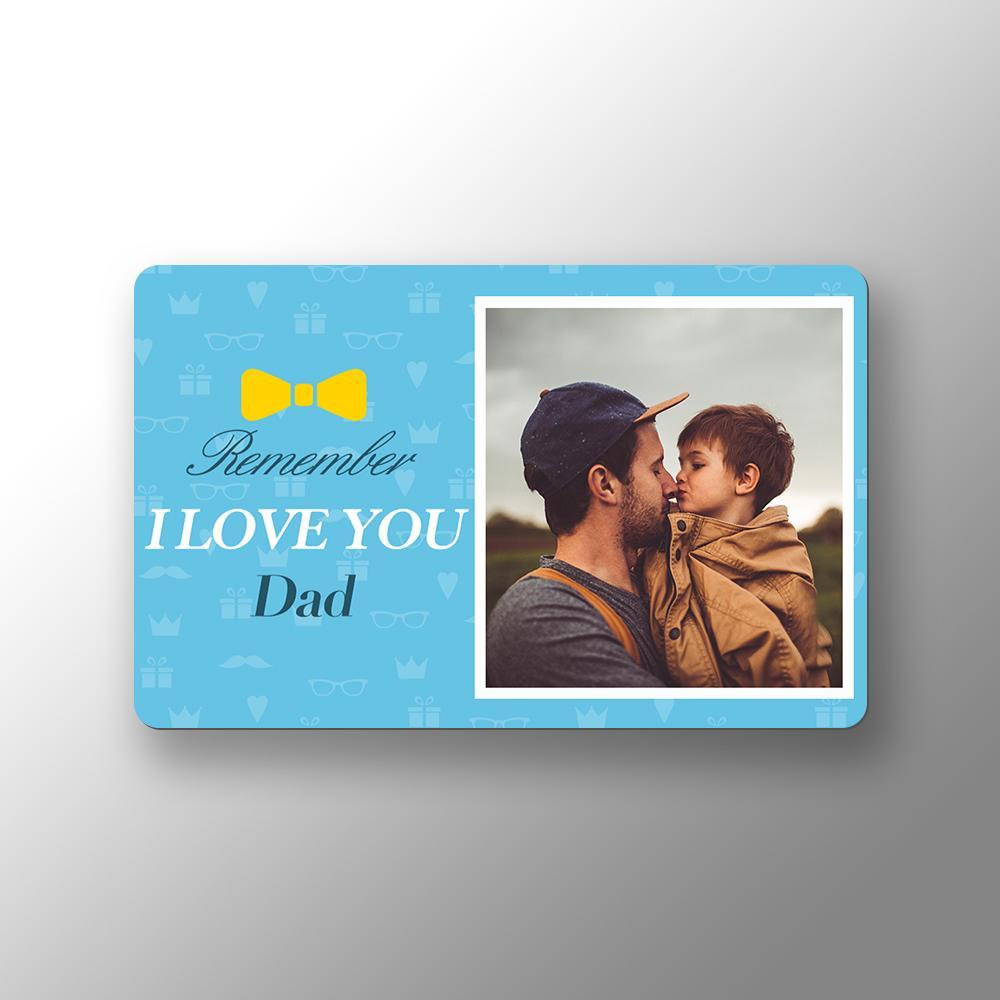 Biglietto Con Inserto Portafoto Personalizzato Love You Dad Card - soufeelit