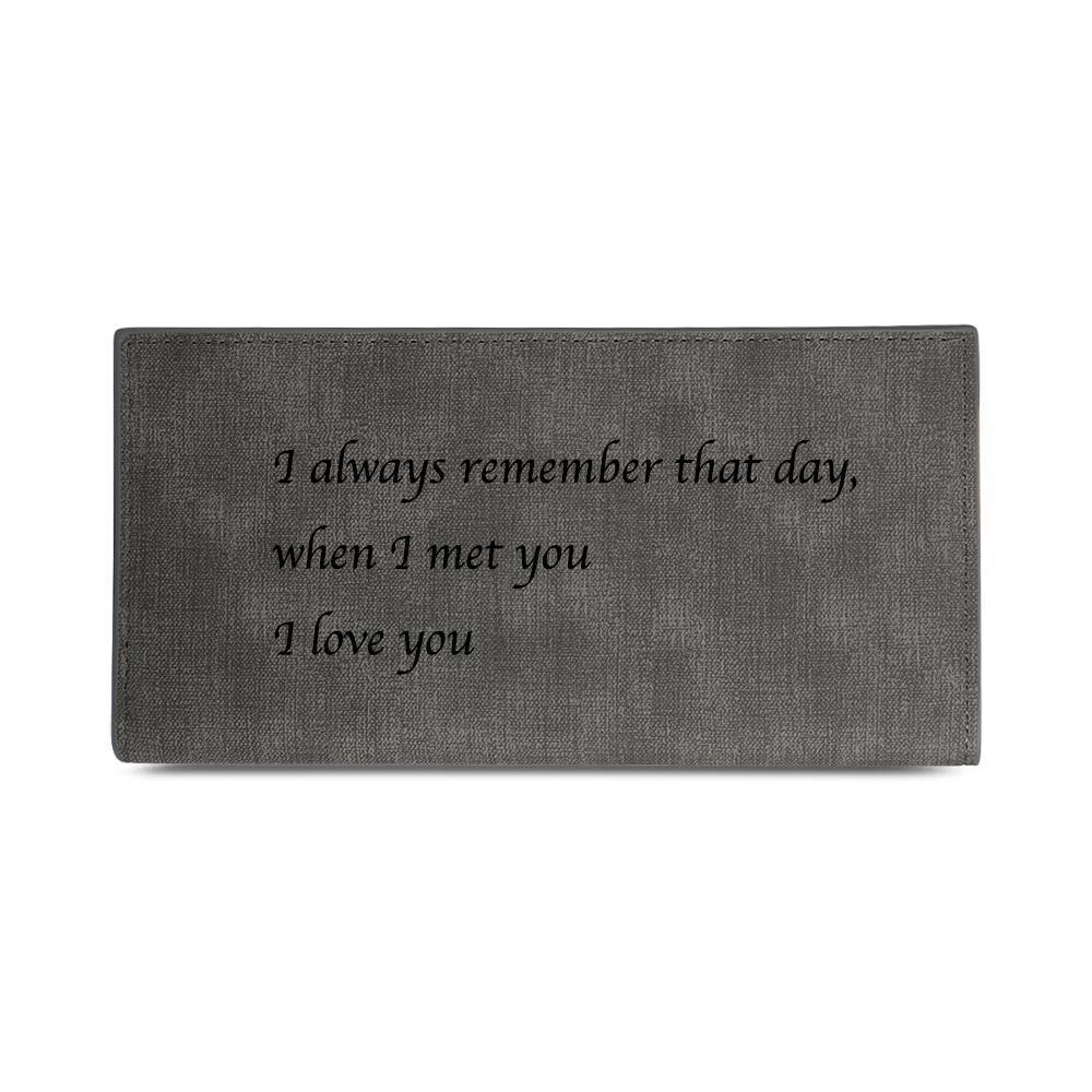 Engravable Portafogli Uomo Stile Bifold Per Uomo - Grigio&Personalizzare Un Portafoglio