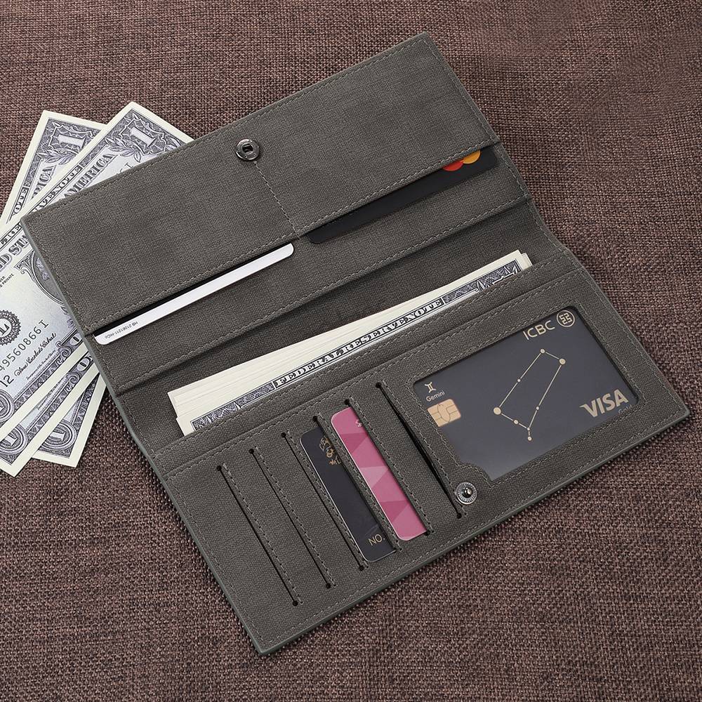 Engravable Portafogli Uomo Stile Bifold Per Uomo - Grigio&Personalizzare Un Portafoglio