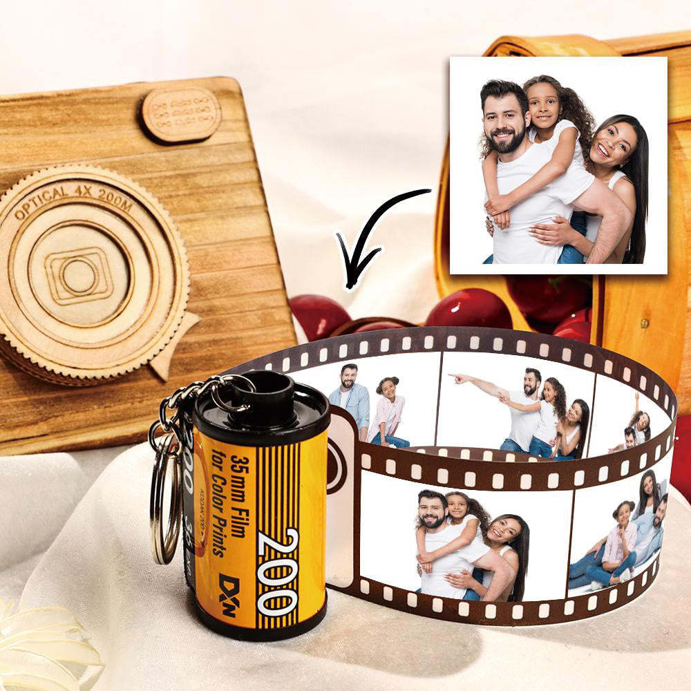 Portachiavi con rotolo di pellicola fotografica personalizzata da 5 foto con foto Regali di famiglia personalizzati con foto