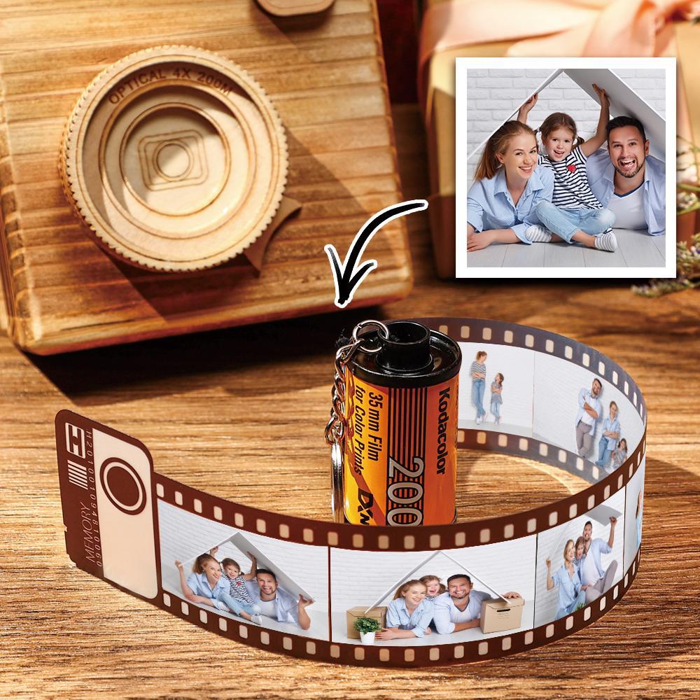 Portachiavi con rotolo di pellicola fotografica personalizzata da 5 foto con foto Regali di famiglia personalizzati con foto