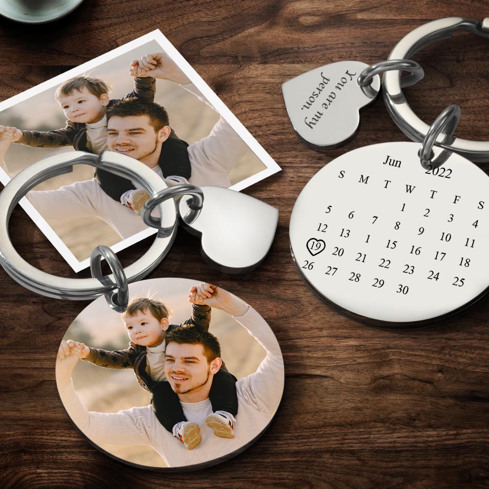 Portachiavi Con Foto Personalizzata Portachiavi Con Calendario Inciso Personalizzato Regalo Per Il Padre - soufeelit