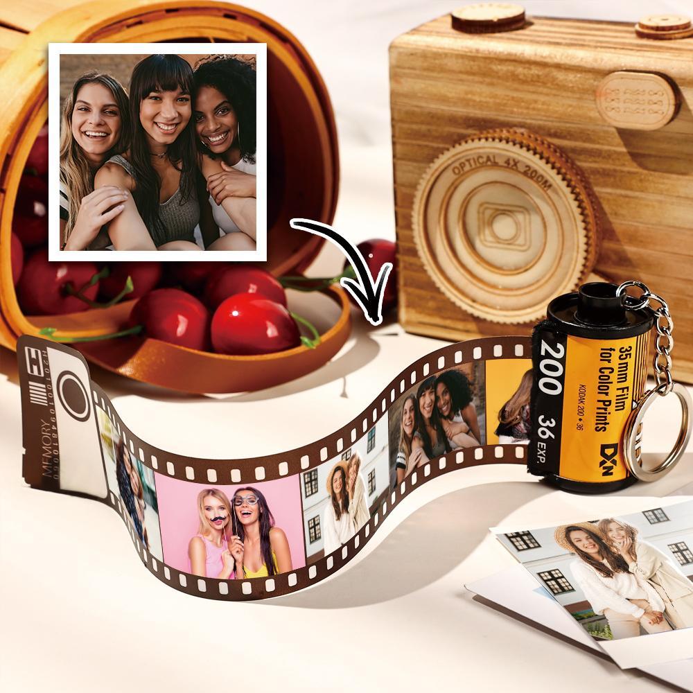 Portachiavi con rotolo di pellicola fotografica personalizzata da 5 foto con immagini Regali fotografici personalizzati per un amico