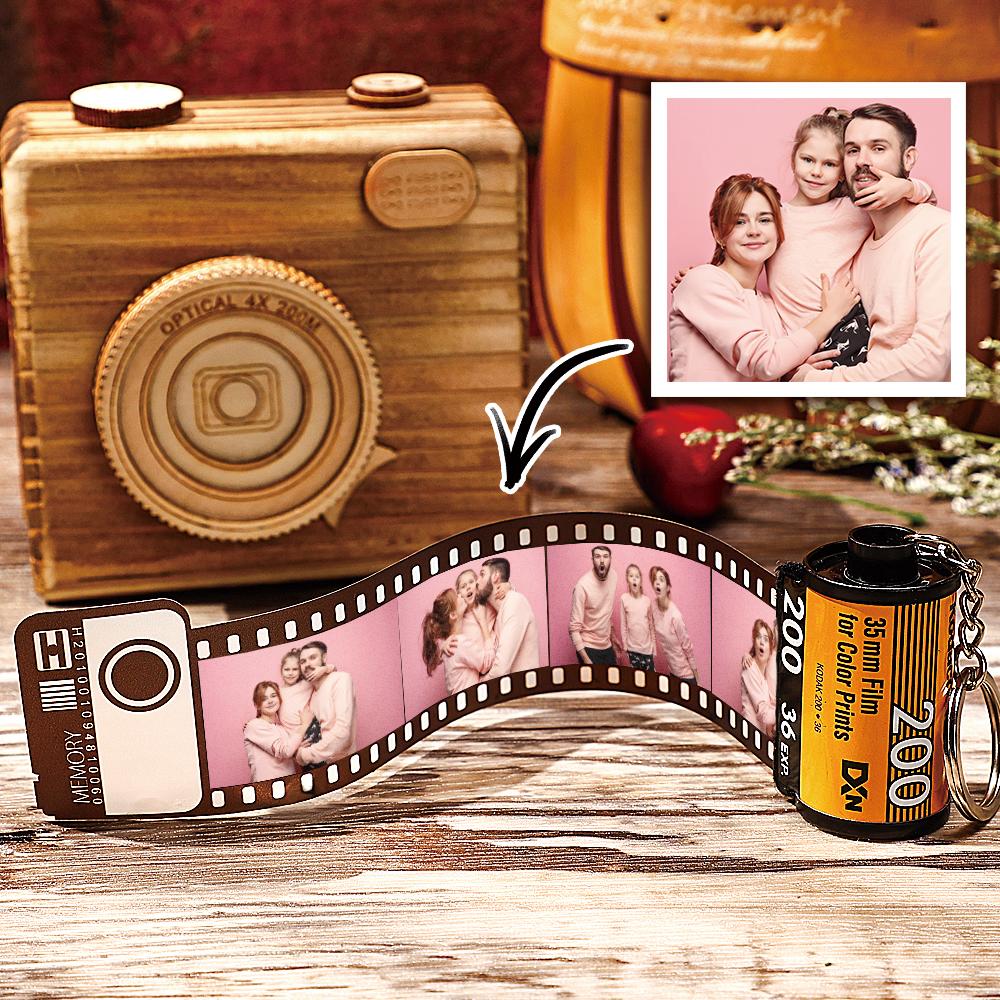 Portachiavi con rotolo di pellicola fotografica personalizzata da 5 foto con foto Regali di famiglia personalizzati con foto