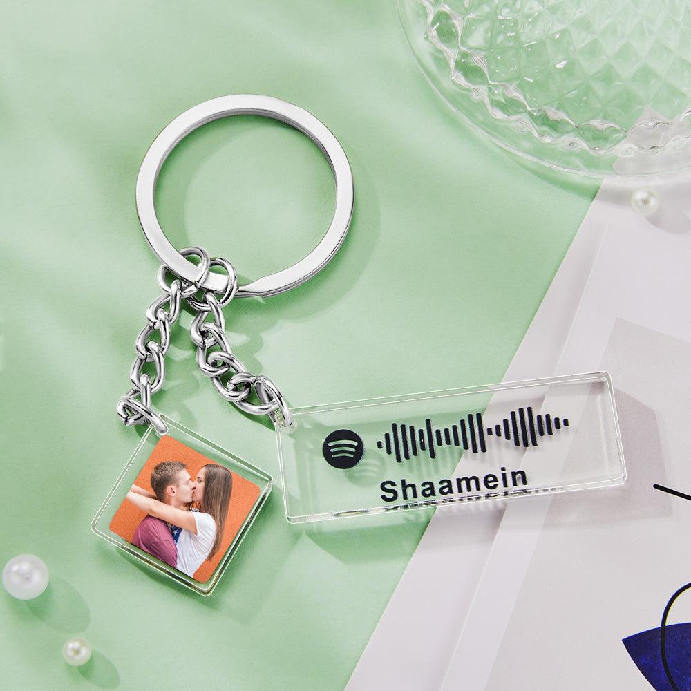 Portachiavi Con Codice Spotify Personalizzato Portachiavi Con Foto Incisa Regalo Di San Valentino Per Coppia - soufeelit