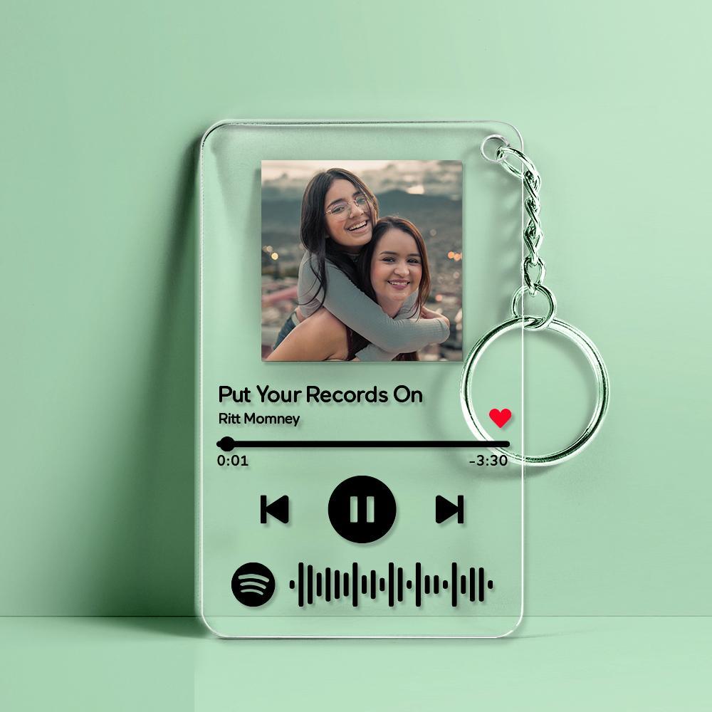 Portachiavi Con Placca Con Codice Spotify Scansionabile Regali In Acrilico Per Musica E Foto Per La Migliore Amica