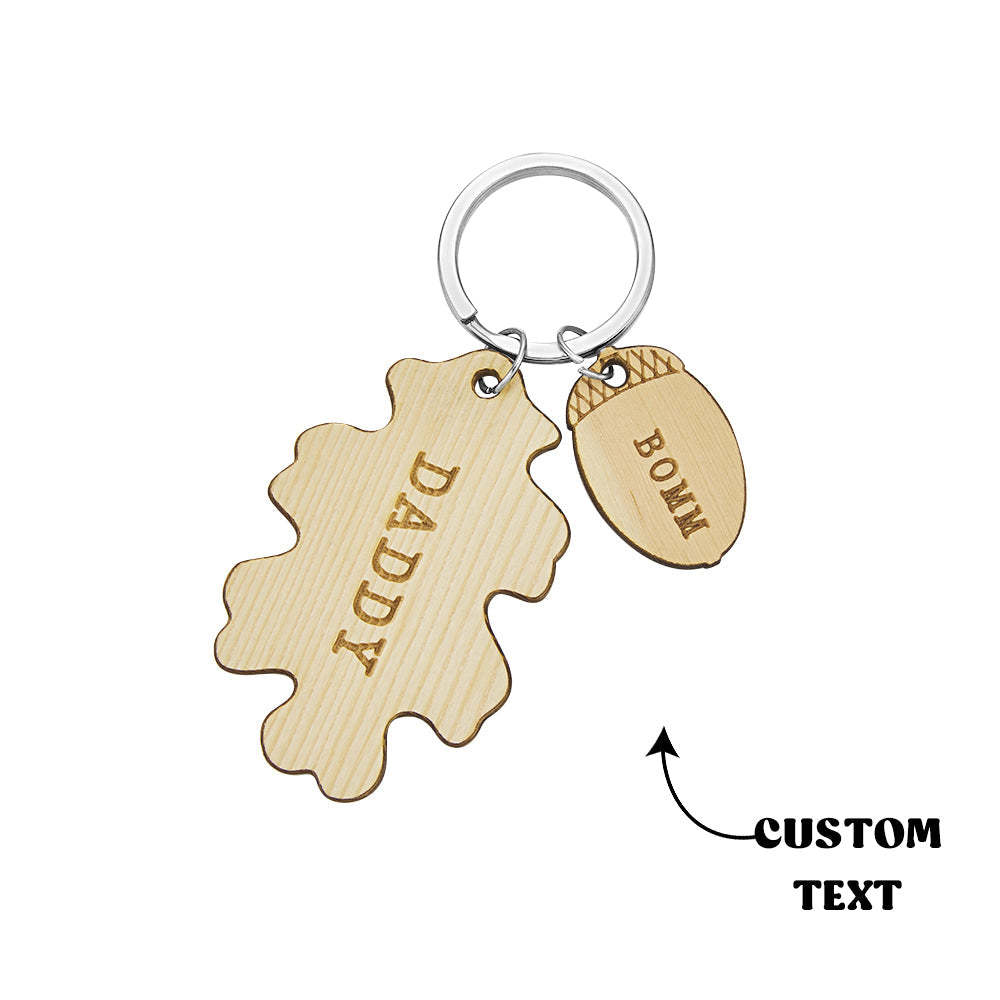 Portachiavi In legno Con Incisione Personalizzata Regali Creativi Per Portachiavi Con Ghianda E Quercia Per Lui - soufeelit