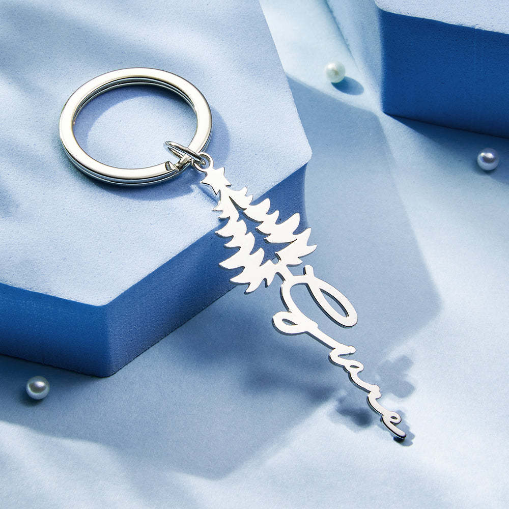 Portachiavi Con Nome Inciso Personalizzato Albero Di Natale Portachiavi Regalo Per Lei - soufeelit