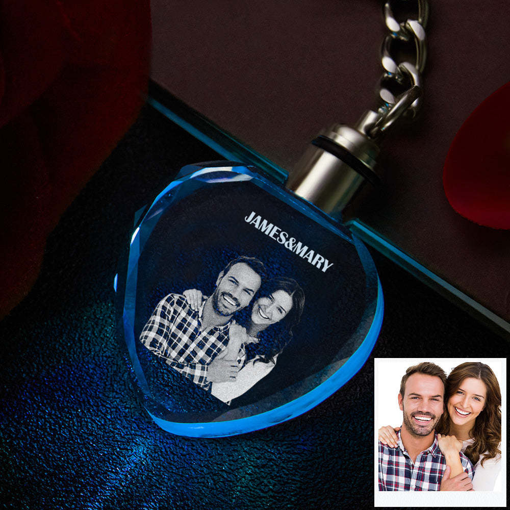 Portachiavi Con Foto In Cristallo Personalizzato Portachiavi Con Foto A Forma Di Cuore Keepake Crystal Portachiavi - soufeelit