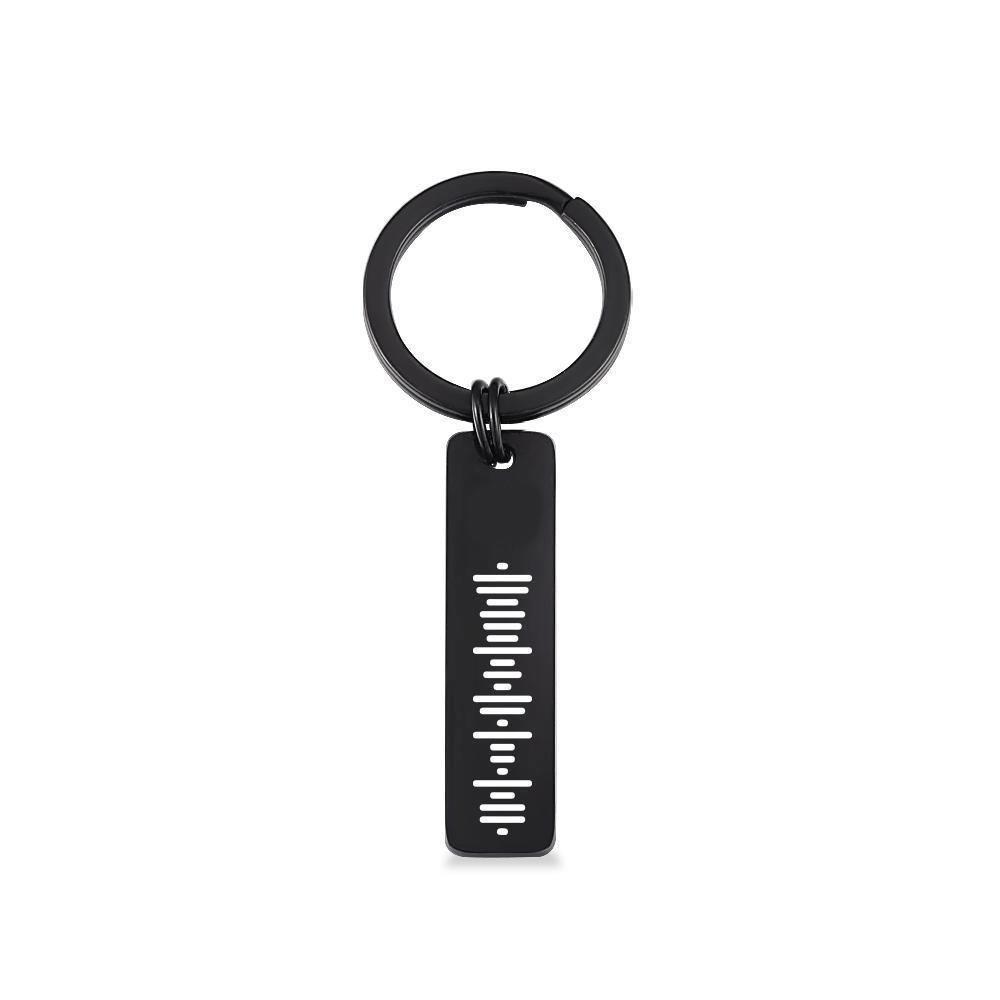 Scannable Spotify Code Keychain, Custom Music Song Keychains Black - soufeelus