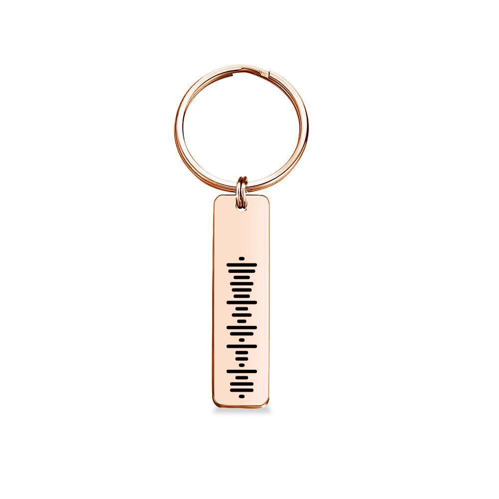 Custom Scannable Spotify Code Keychain, Engraved Custom Music, Song Keychain Gifts for Him Golden Color - soufeelus