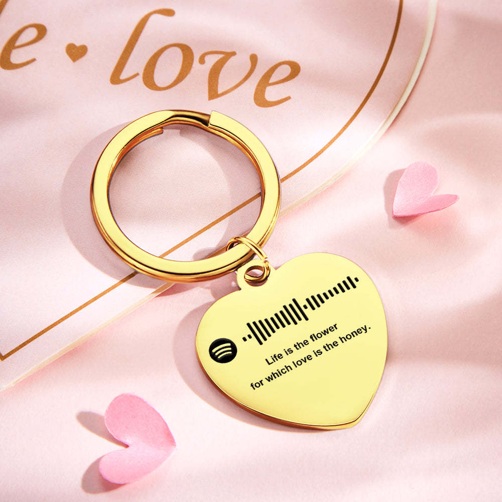 Codice Musicale Scansionabile Portachiavi Con Incisione Personalizzata Portachiavi Con Brani Musicali Personalizzati A Forma Di Cuore Regali Di San Valentino - soufeelit