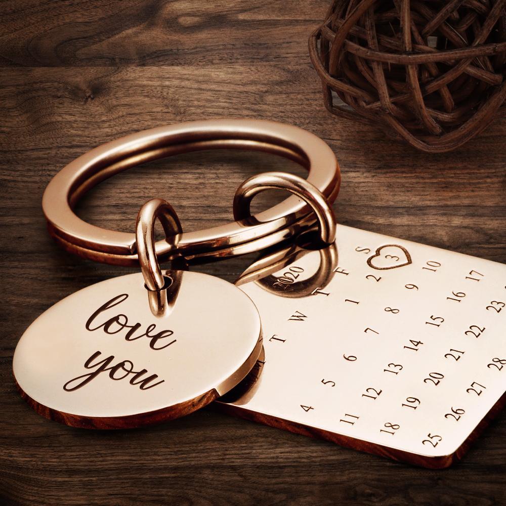 Portachiavi Calendario Personalizzato, Portachiavi Data, Anniversario, Fidanzato, Fidanzata, Marito, Moglie, Relazioni, Matrimonio