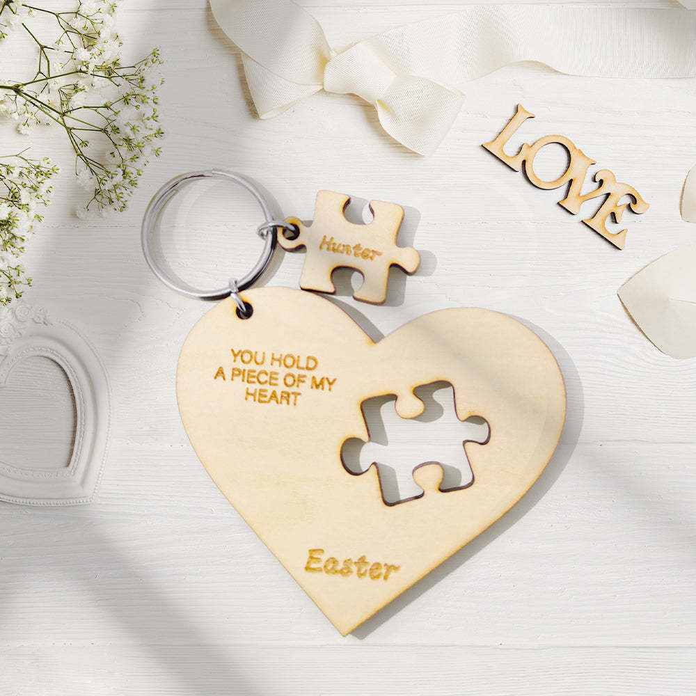 Portachiavi Puzzle Personalizzato Con Incisione Jigsaw A Forma Di Cuore Portachiavi Regalo Per Gli Amanti - soufeelit