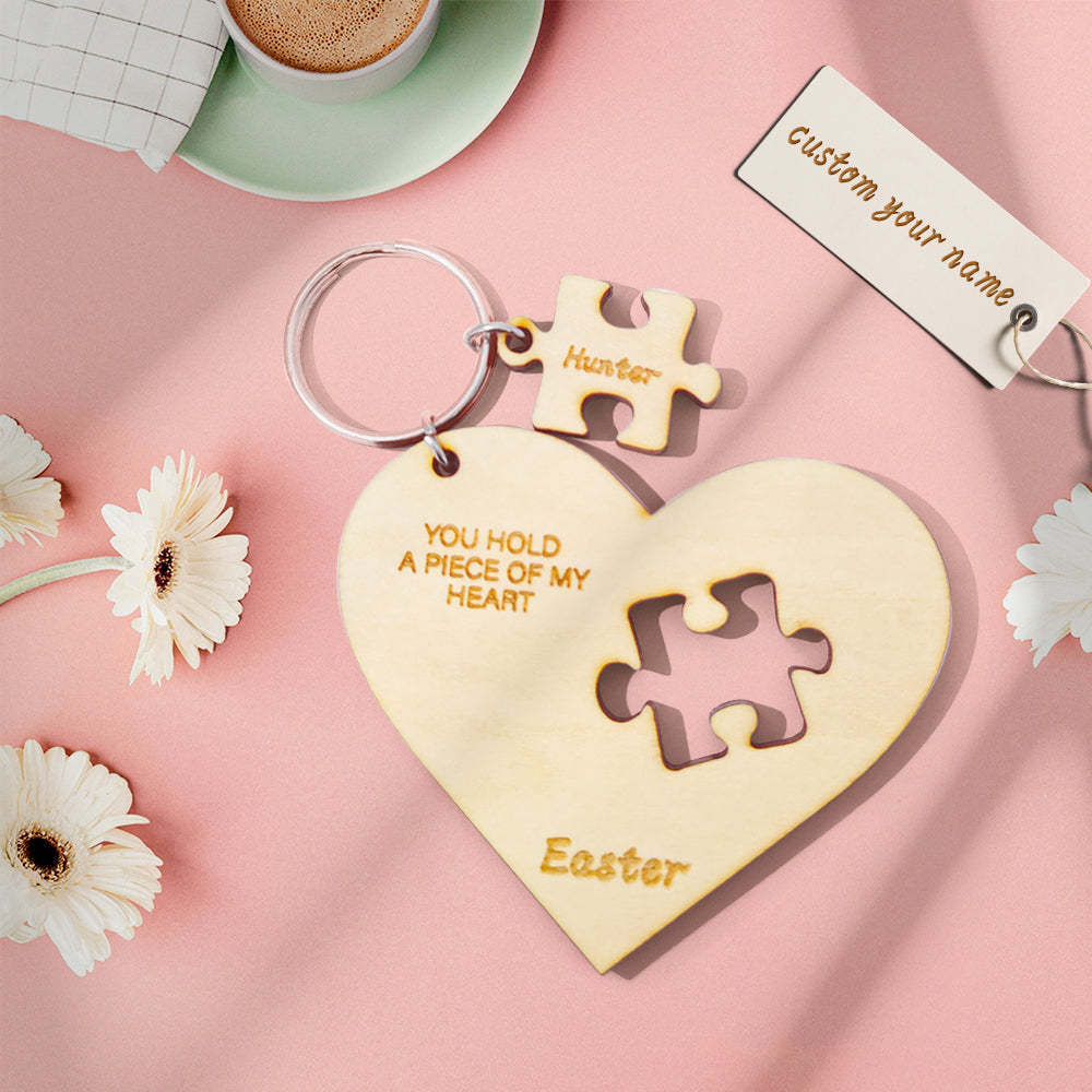 Portachiavi Puzzle Personalizzato Con Incisione Jigsaw A Forma Di Cuore Portachiavi Regalo Per Gli Amanti - soufeelit