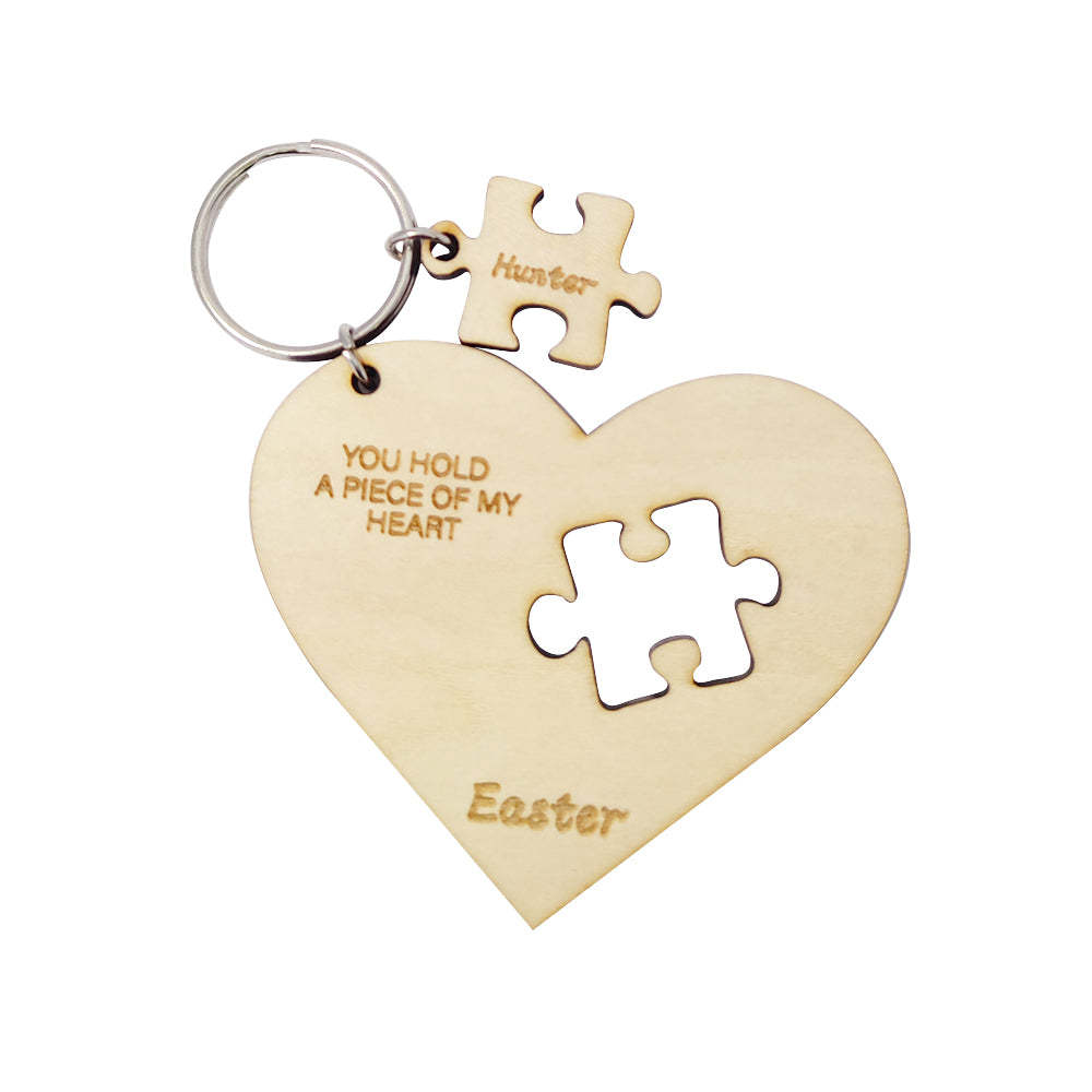 Portachiavi Puzzle Personalizzato Con Incisione Jigsaw A Forma Di Cuore Portachiavi Regalo Per Gli Amanti - soufeelit