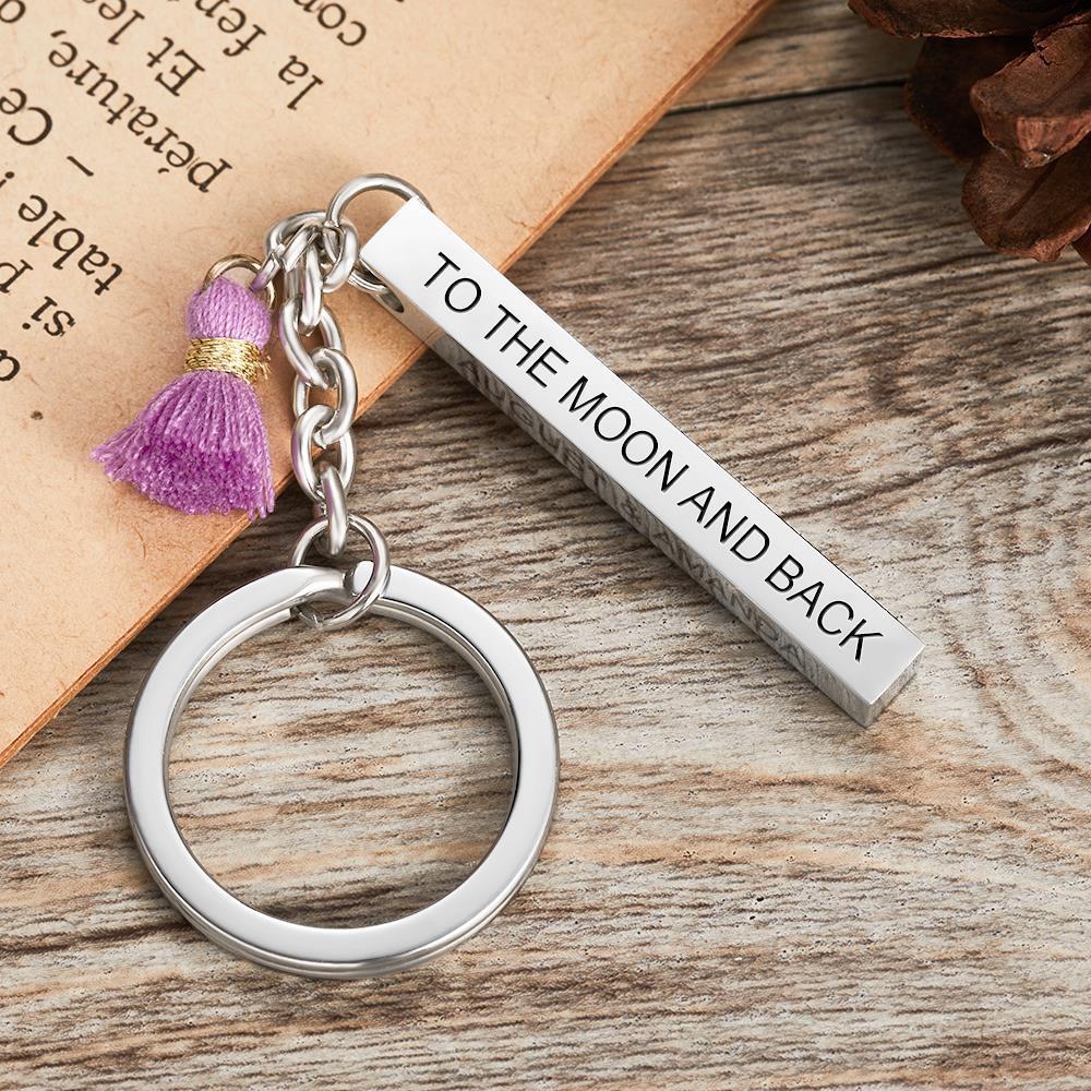 Accessori Portachiavi Personalizzati Con Incisione Del Testo Su 3 Lati - soufeelit