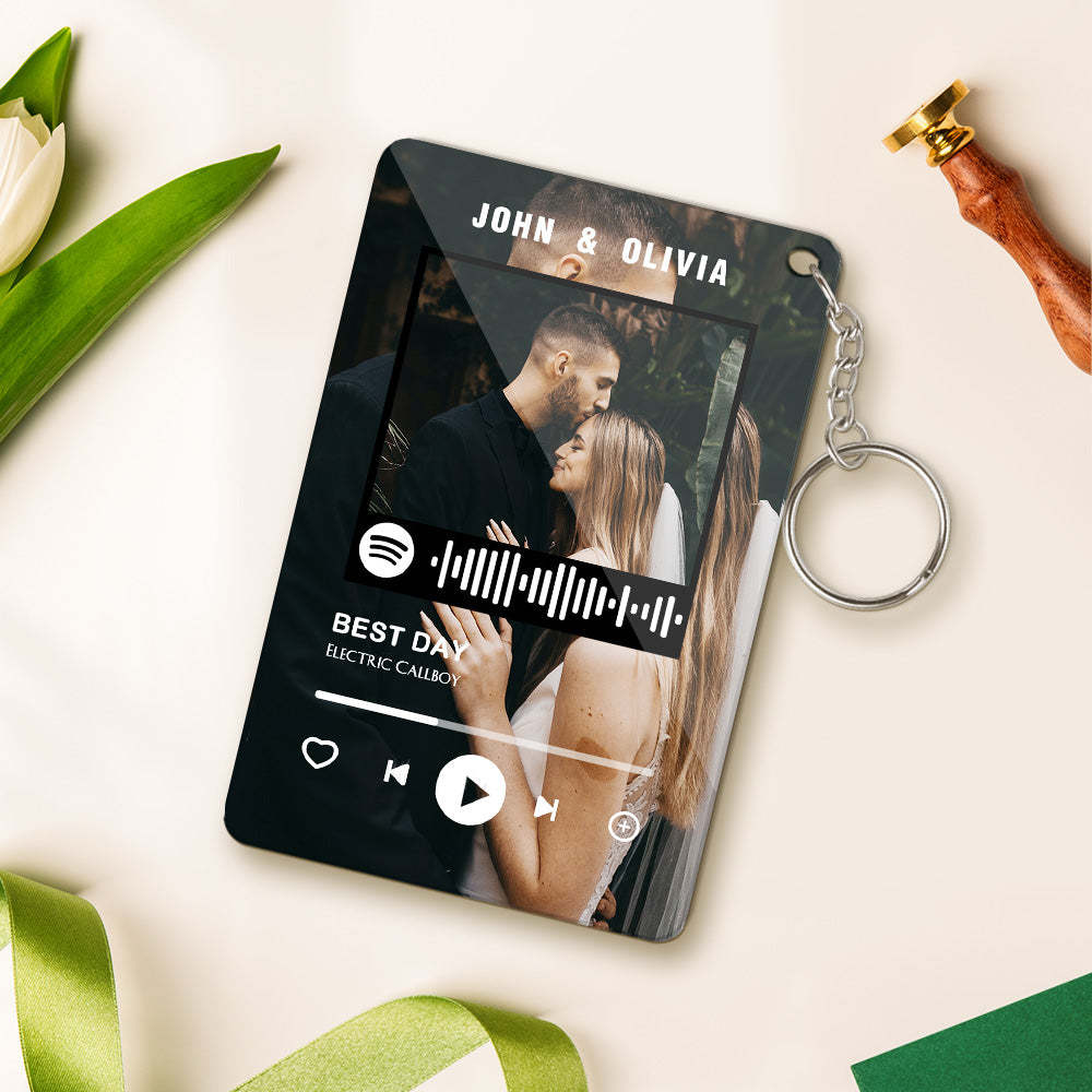 Foto Personalizzata Spotify Plaque Music Portachiavi Regali Per Relazioni A Lunga Distanza - soufeelit