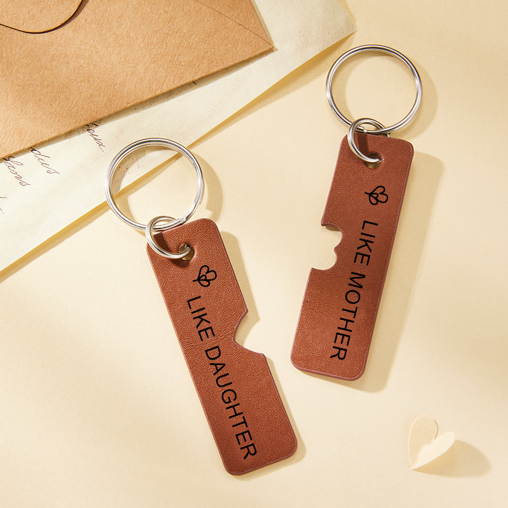 Portachiavi In ​​​​pelle Con Incisione Personalizzata Regalo Per La Festa Della Mamma - soufeelit