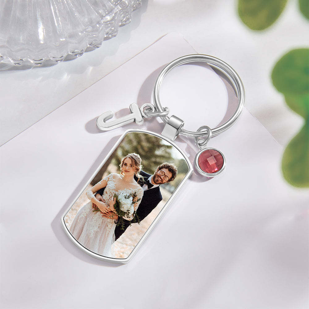 Portachiavi Personalizzato Con Foto Birthstone Regali Di Compleanno Con Ciondolo Con Lettera Personalizzata - soufeelit