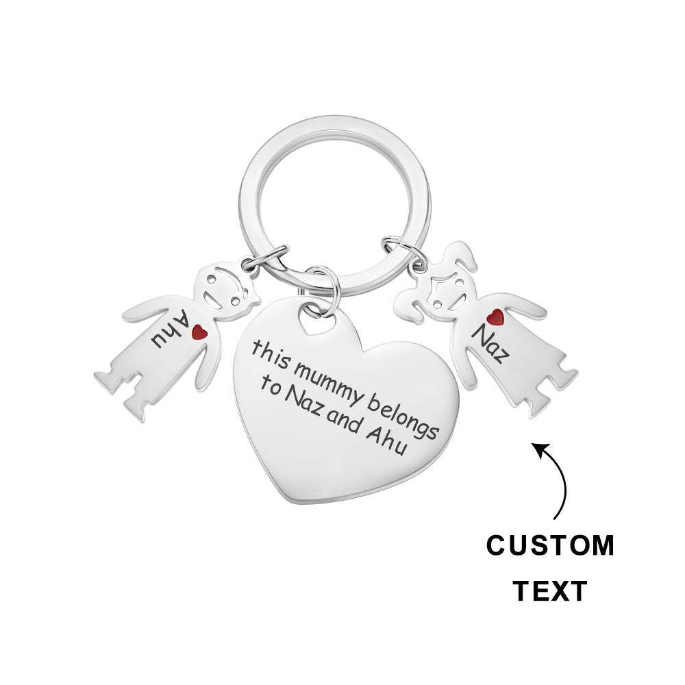 Portachiavi Con Cuore Inciso Personalizzato Portachiavi Per La Festa Della Mamma - soufeelit