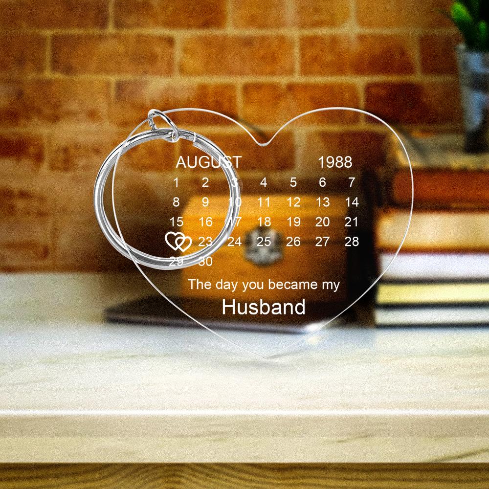 Portachiavi Con Calendario Personalizzato Il Giorno In Cui Sei Diventato Il Mio Regalo Speciale Keepsake Portachiavi Con Incisione Regali Per L'amante - soufeelit