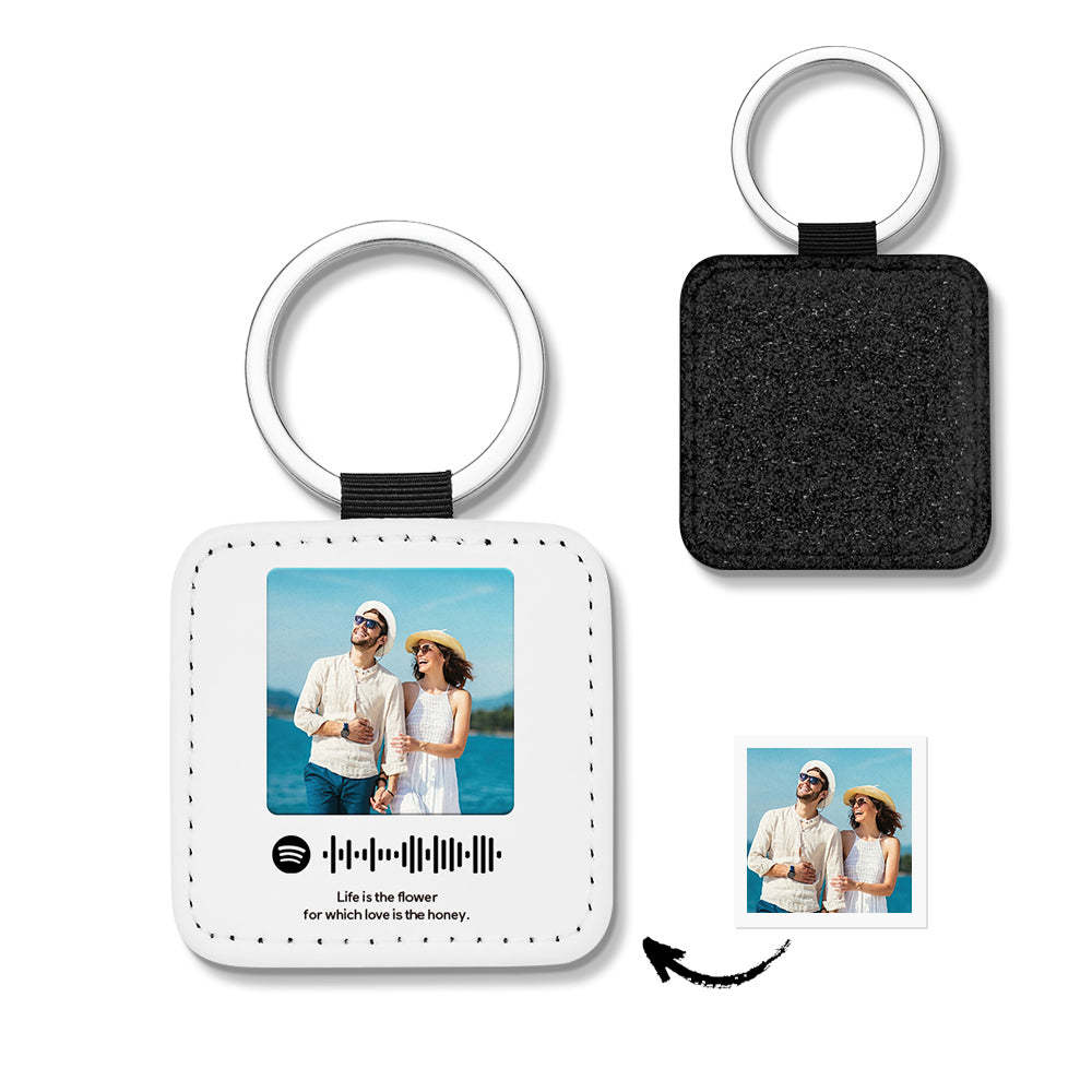 Portachiavi Personalizzati Codice Spotify Scansionabile Paillettes In Pelle Regali - soufeelit