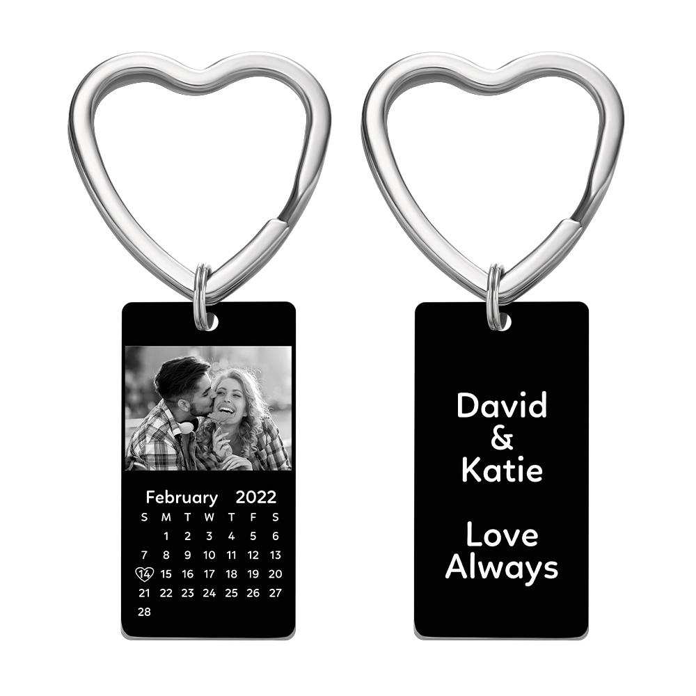 Portachiavi Con Foto Del Calendario Personalizzato Nome Portachiavi Con Ciondolo Personalizzato Inciso Regalo Per Coppie - soufeelit