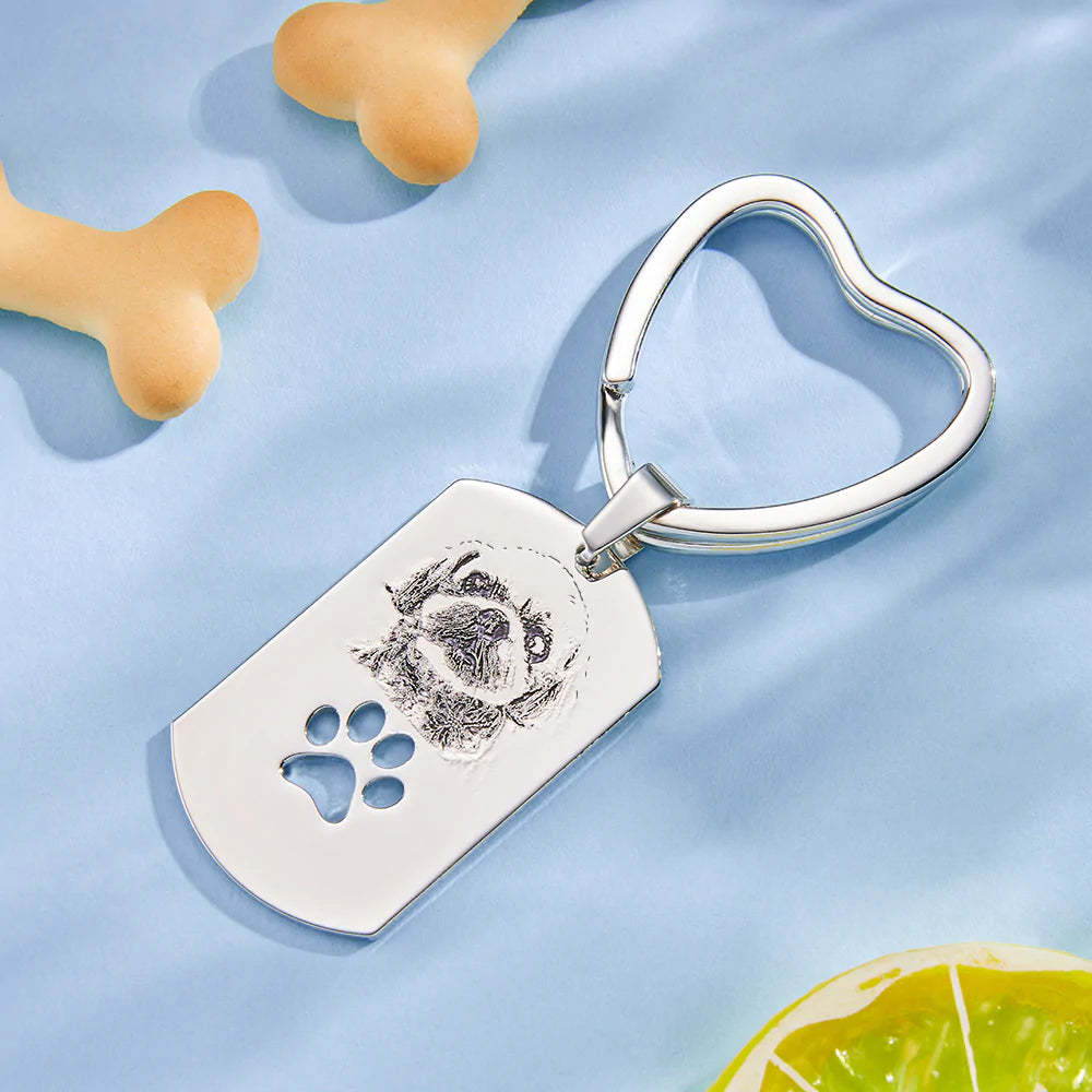 Portachiavi Con Foto Personalizzata Per Cani Portachiavi Personalizzato Con Zampa Di Animale Domestico Regali Memorabili - soufeelit