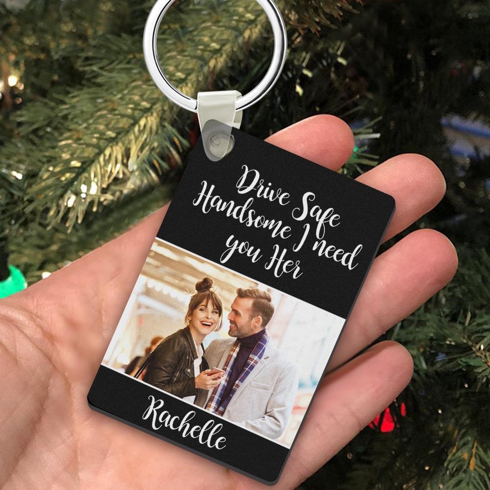 Portachiavi Personalizzato Con Foto Incisa Drive Safe Couple Love Gifts - soufeelit