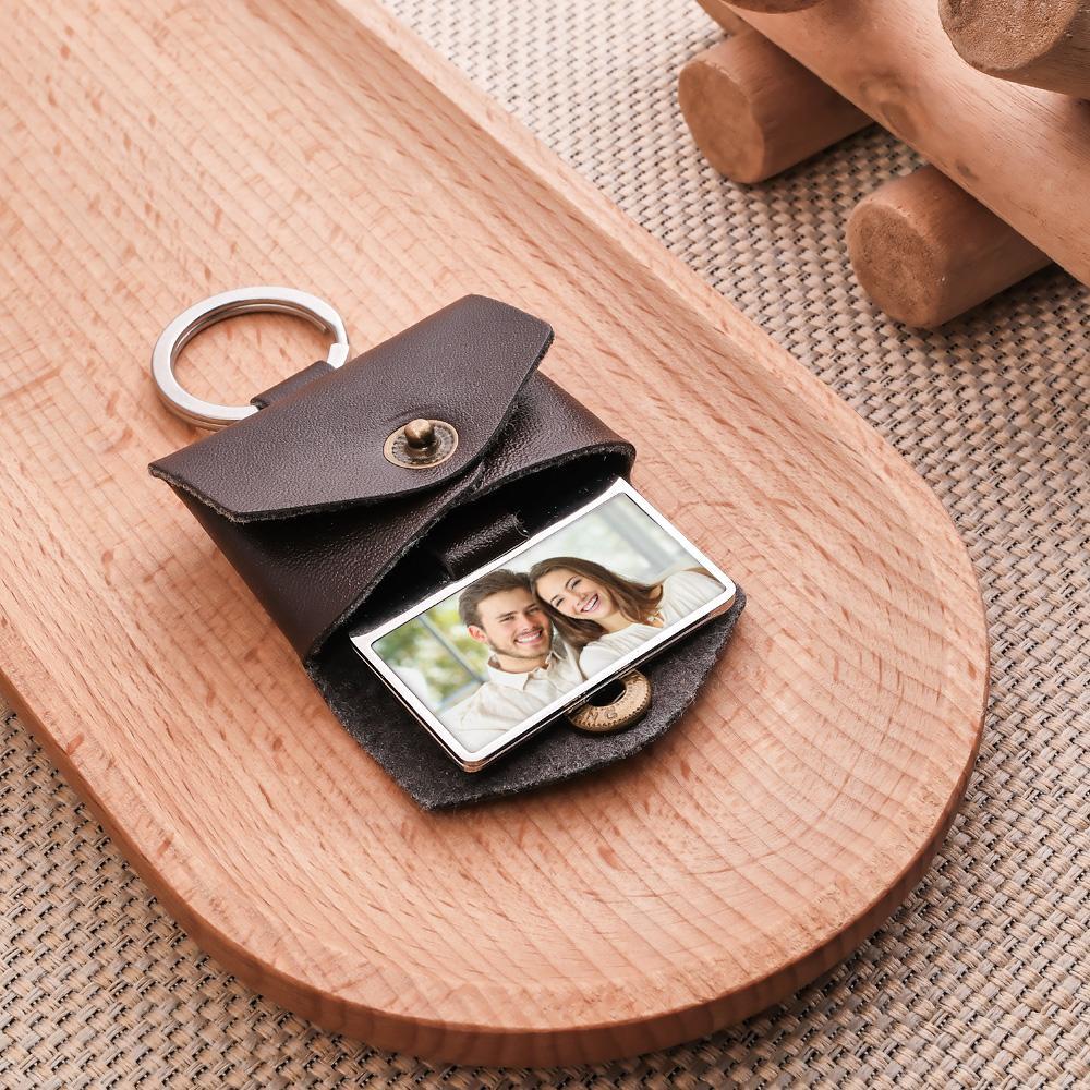 Portachiavi Con Foto Personalizzata Regali Di Coppia In Pelle Con Busta Creativa - soufeelit
