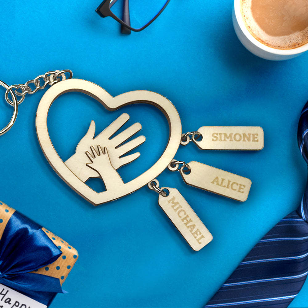 Mani Personalizzate Con Targhette Per Nome Portachiavi Regalo Per La Festa Del Papà Regalo Per Papà Nonno - soufeelit