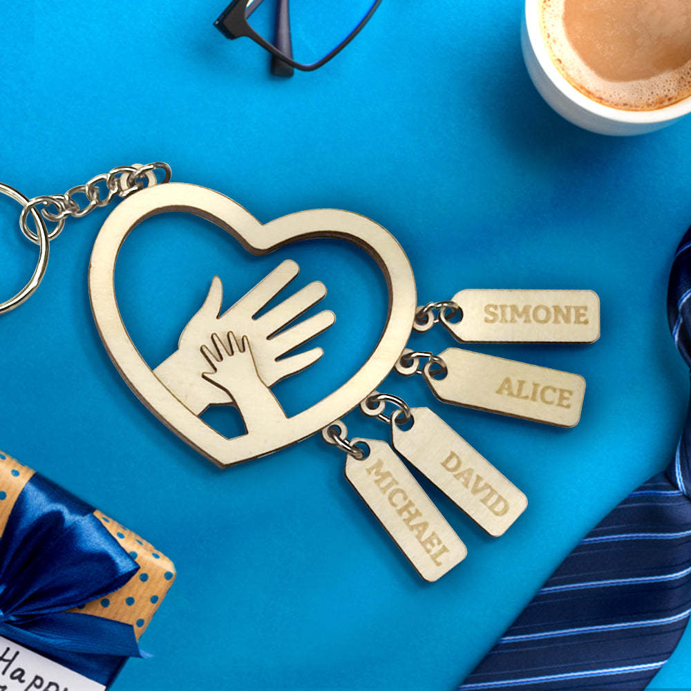 Mani Personalizzate Con Targhette Per Nome Portachiavi Regalo Per La Festa Del Papà Regalo Per Papà Nonno - soufeelit